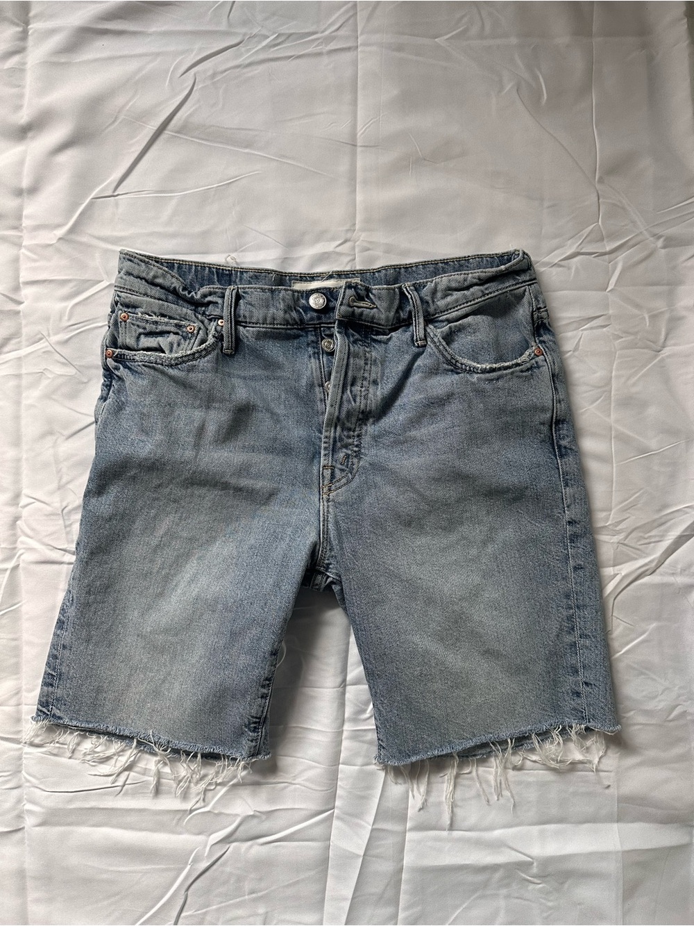 MOTHER Light Blue Denim Cutoff Shorts